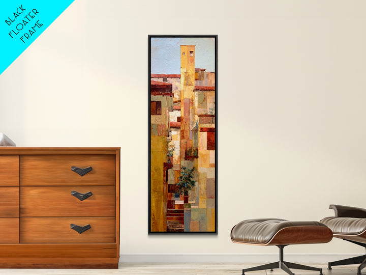 Sunset over Red Tiled Rooftops Canvas Print, Mediterranean Art, Printable Wall Art, Living Room Decor, Fine Art, Azure, MAR-1x3-59