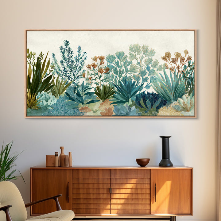 Wild Herbs Rosemary and Thyme Botanical Study Canvas Print, Mediterranean Art, Room Decor, Living Room Decor, Fine Art, Azure, MAR-2x1-44