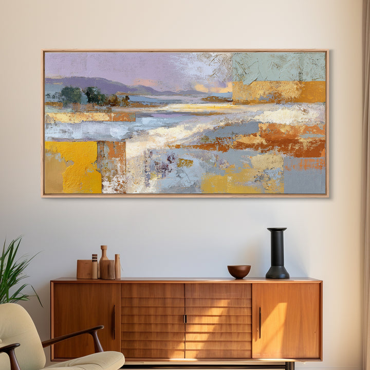 Warm Terra Cotta Abstract Landscape Canvas Print, Mediterranean Art, Room Decor, Living Room Decor, Azure, Printable Art, MAR-2x1-58