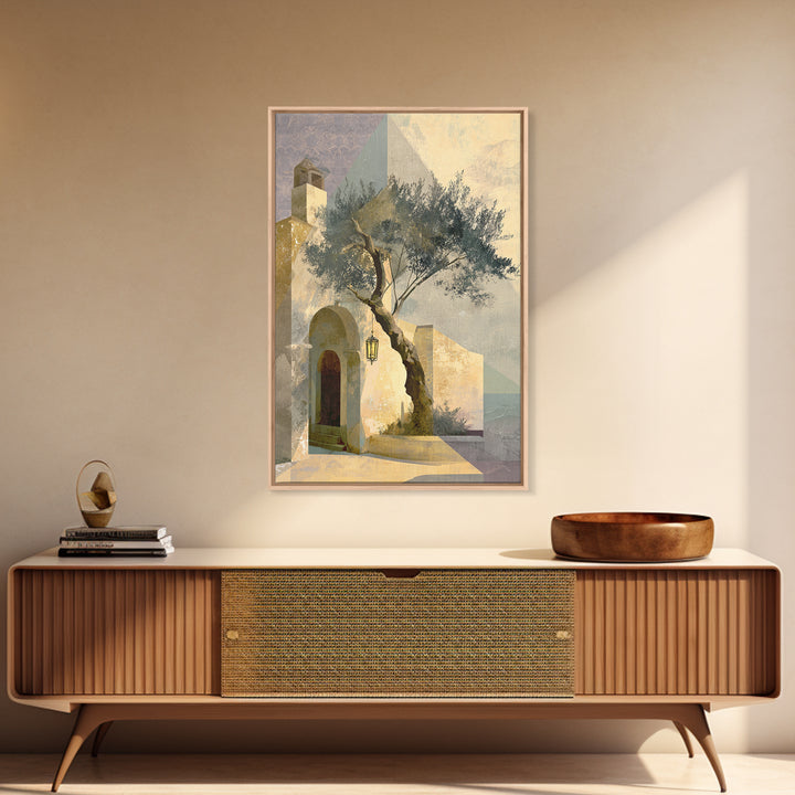 Olive Grove under Pale Morning Light Canvas Print, Mediterranean Art, Minimalist Decor, Living Room Decor, Fine Art, Azure, MAR-2x3-49