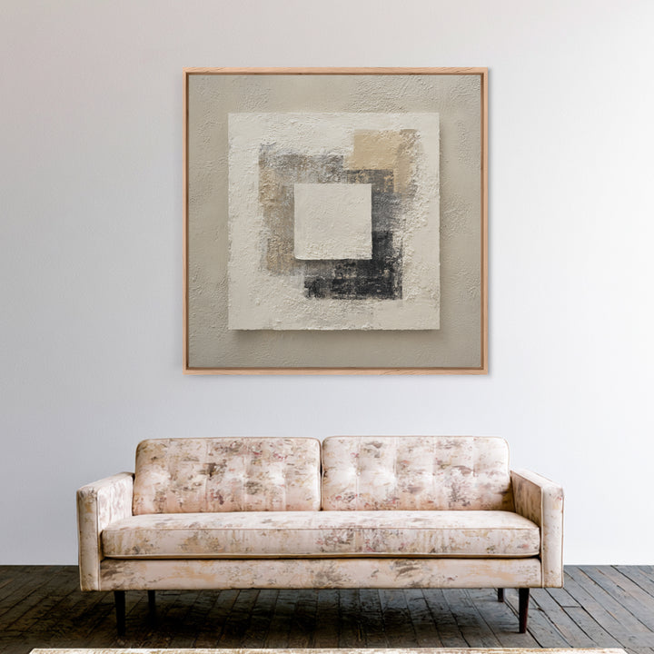 Minimal Stone Shapes Framed Canvas Print, Master Bedroom, Above Bed Decor, Bedroom Decor, Abstract Art, Sanctuary, MAS-1x1-16