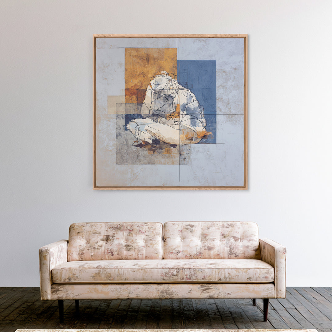 Classical Reclining Figure Implied Through Line Art Canvas Print, Master Bedroom, Wall Decor Bedroom, Bedroom Decor, Sanctuary, MAS-1x1-22