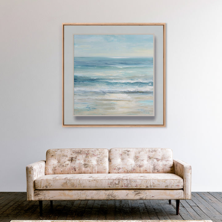 Elegant Moonlit Ocean Horizon Canvas Print, Master Bedroom, Room Decor, Bedroom Decor, Fine Art, Sanctuary, Wall Decal, MAS-1x1-25
