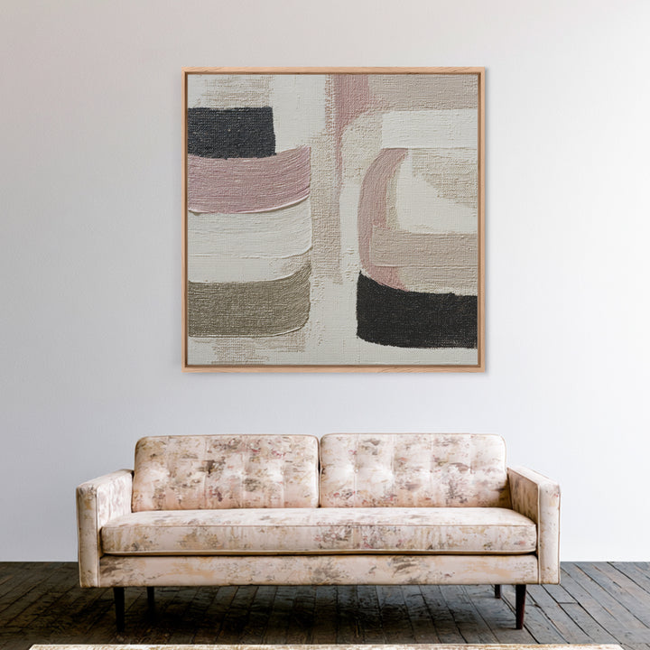 Soft Abstract Linen Texture Framed Canvas Print, Master Bedroom, Farmhouse Wall Art, Bedroom Decor, Fine Art, Sanctuary, MAS-1x1-27