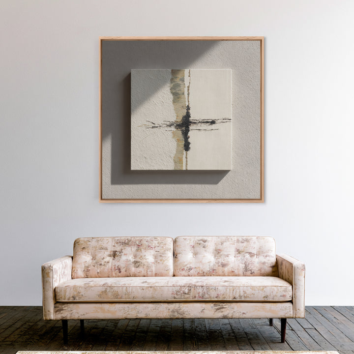 Minimal Two Figure Line Drawing Framed Canvas Print, Master Bedroom, Textured Painting, Bedroom Decor, Fine Art, Sanctuary, MAS-1x1-29