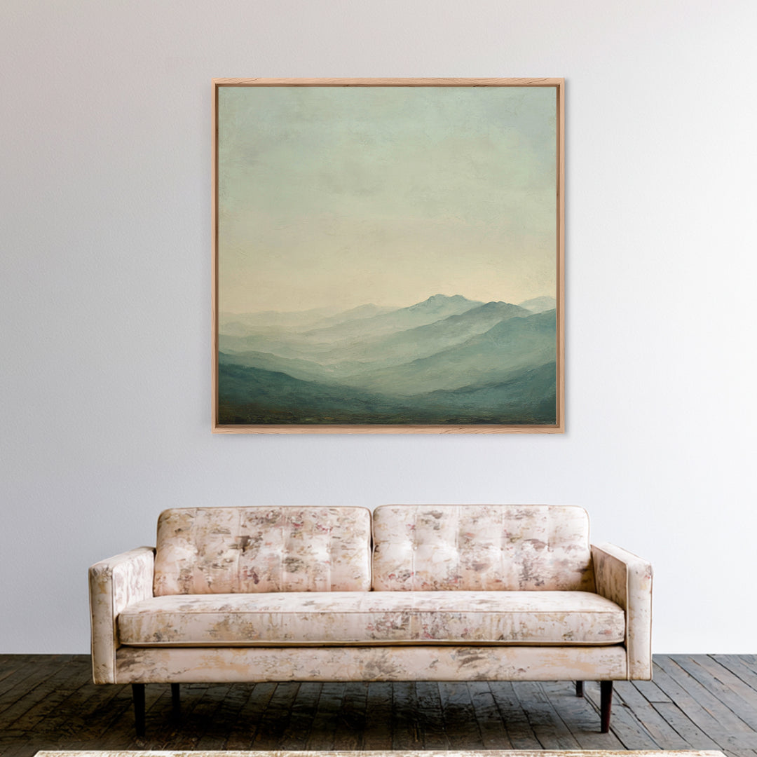 Soft Mountain Ridge Framed Canvas Print, Master Bedroom, Boho Decor, Bedroom Decor, Fine Art, Sanctuary, Wall Art Prints, MAS-1x1-37