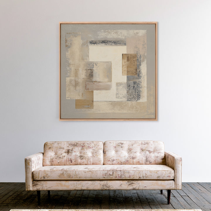 Minimal Stone Shapes Framed Canvas Print, Master Bedroom, Room Decor, Bedroom Decor, Abstract Art, Sanctuary, Wall Decal, MAS-1x1-40