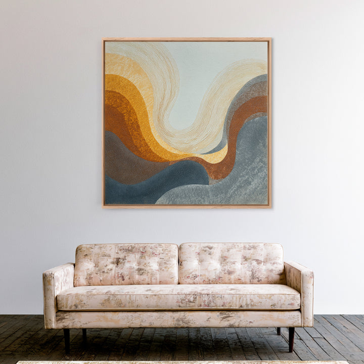 Abstract Wave Forms Framed Canvas Print, Master Bedroom, Farmhouse Decor, Bedroom Decor, Abstract Art, Sanctuary, MAS-1x1-44