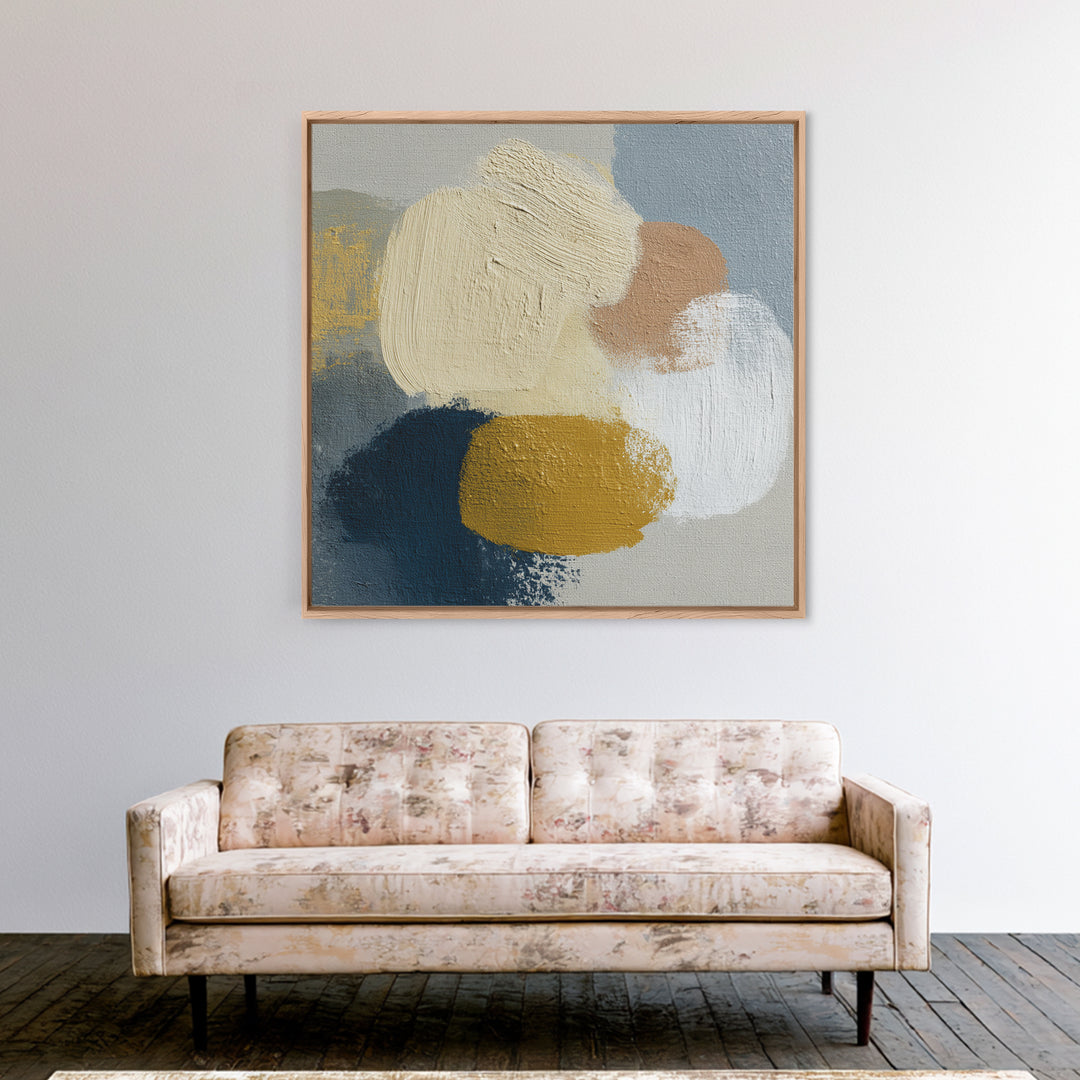 Soft Abstract Linen Texture Framed Canvas Print, Master Bedroom, Over Bed Wall Art, Bedroom Decor, Abstract Art, Sanctuary, MAS-1x1-51