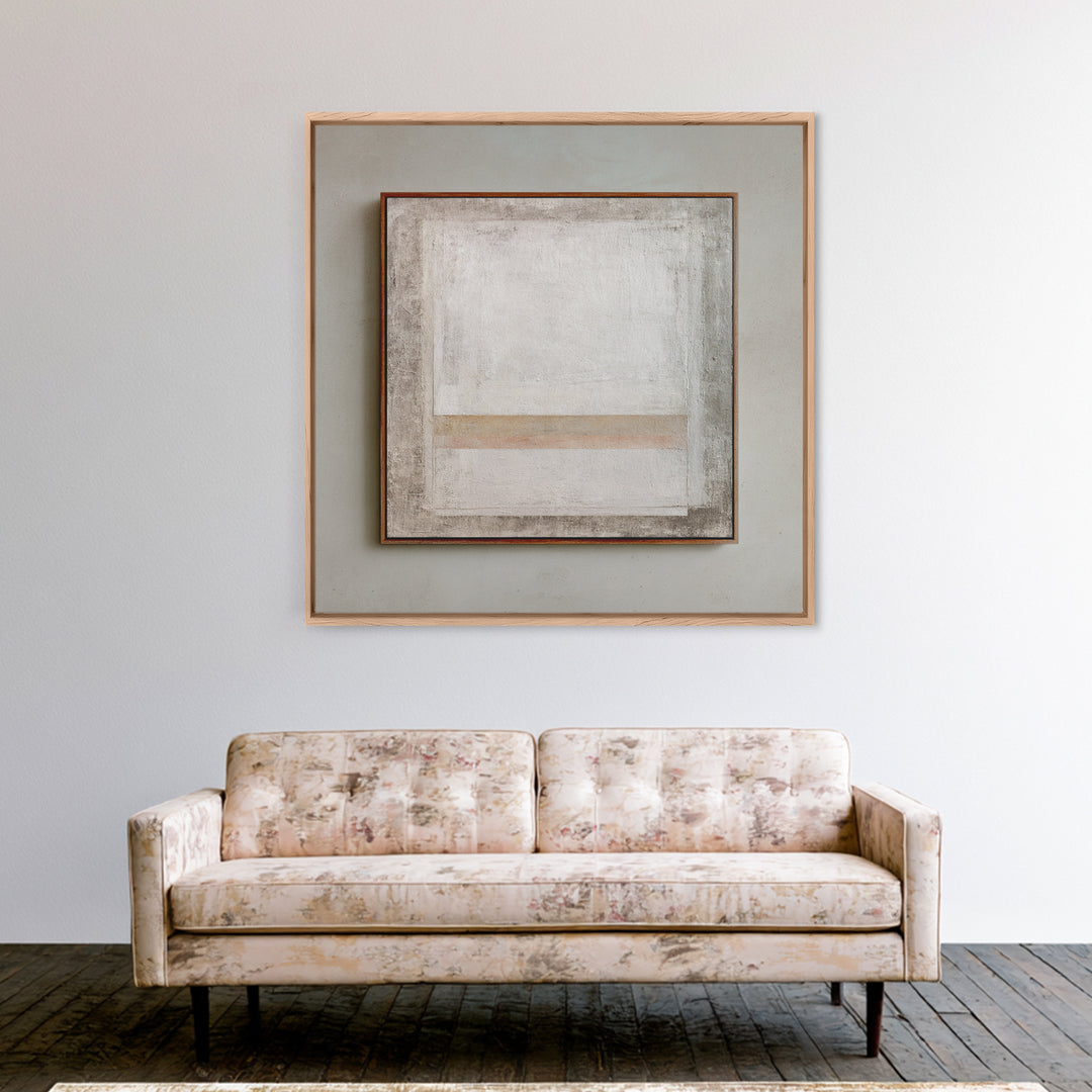 Minimal Two Figure Line Drawing Framed Canvas Print, Master Bedroom, Textured Painting, Bedroom Decor, Fine Art, Sanctuary, MAS-1x1-53