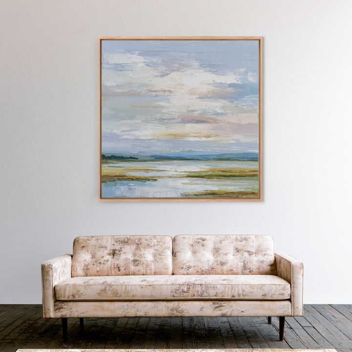 Blush and Taupe Cloudscape Canvas Print, Master Bedroom, Over Bed Wall Art, Bedroom Decor, Oil Painting, Sanctuary, MAS-1x1-54