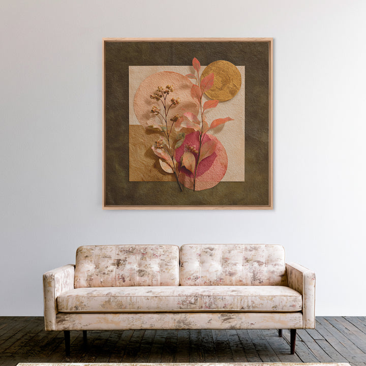Dreamy Celestial Moon and Botanical Composition Canvas Print, Master Bedroom, Gallery Decor, Bedroom Decor, Fine Art, Sanctuary, MAS-1x1-59