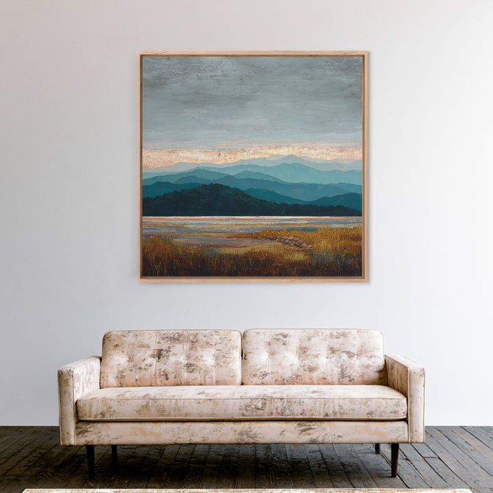 Soft Mountain Ridge Framed Canvas Print, Master Bedroom, Boho Decor, Bedroom Decor, Fine Art, Sanctuary, Wall Art Prints, MAS-1x1-61