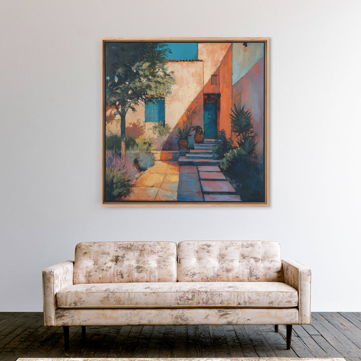 Lavender Field at Twilight Framed Canvas Print, Master Bedroom, Set of 2 Prints, Bedroom Decor, Abstract Art, Sanctuary, MAS-1x1-66