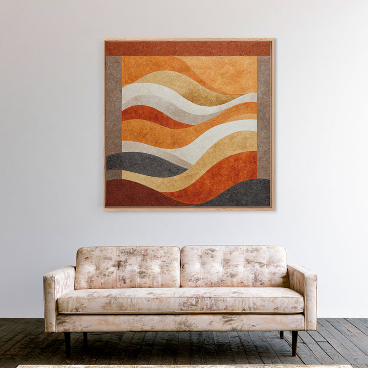 Abstract Wave Forms Framed Canvas Print, Master Bedroom, Wall Art Bedroom, Bedroom Decor, Sanctuary, Statement Artwork, MAS-1x1-68