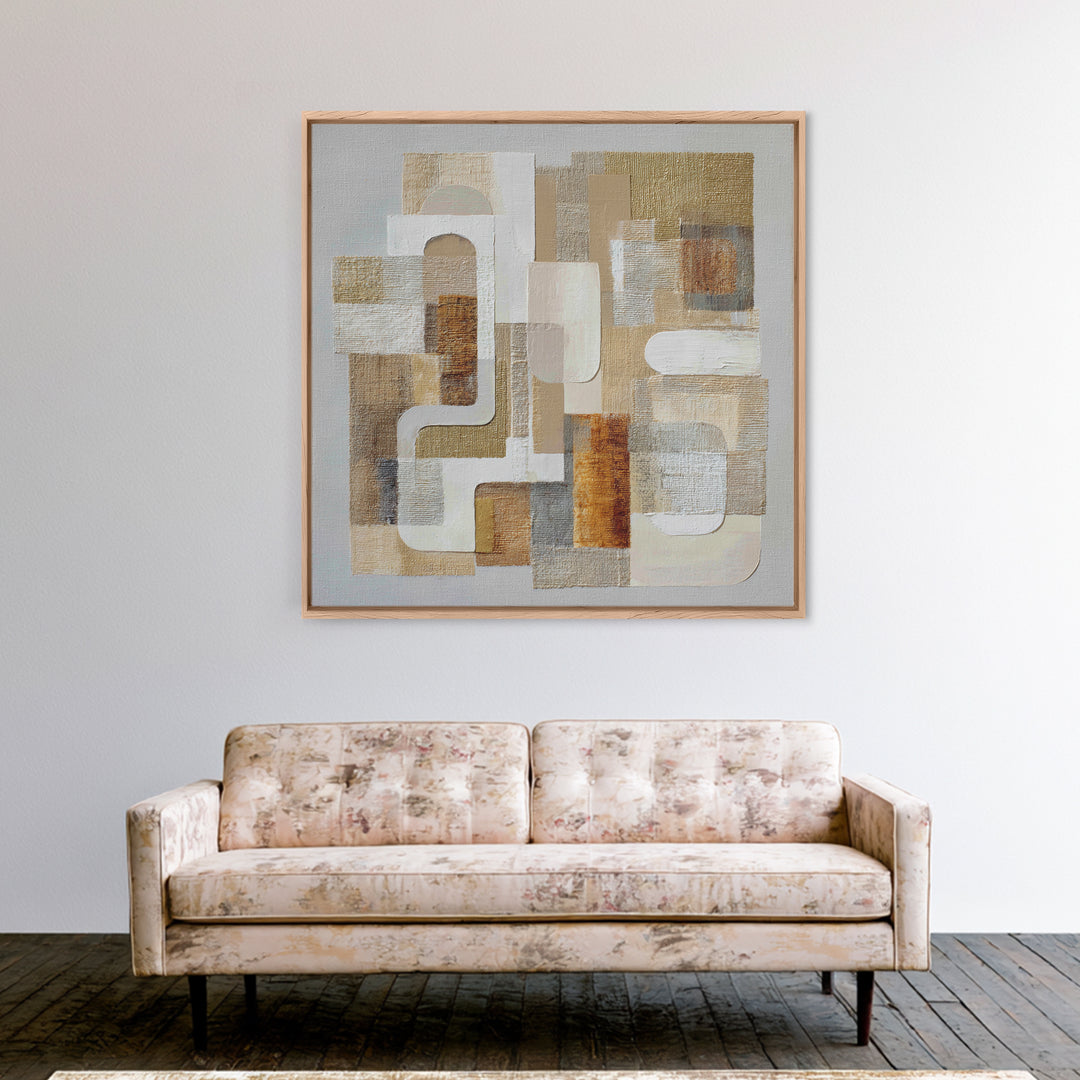 Soft Abstract Linen Texture Canvas Print, Master Bedroom, Statement Artwork, Bedroom Decor, Abstract Art, Sanctuary, MAS-1x1-75