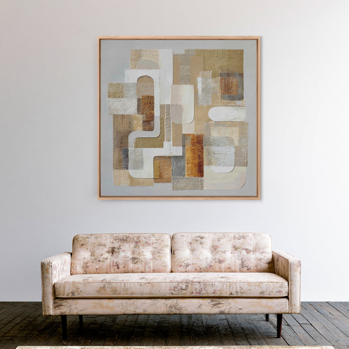 Soft Abstract Linen Texture Canvas Print, Master Bedroom, Statement Artwork, Bedroom Decor, Abstract Art, Sanctuary, MAS-1x1-75