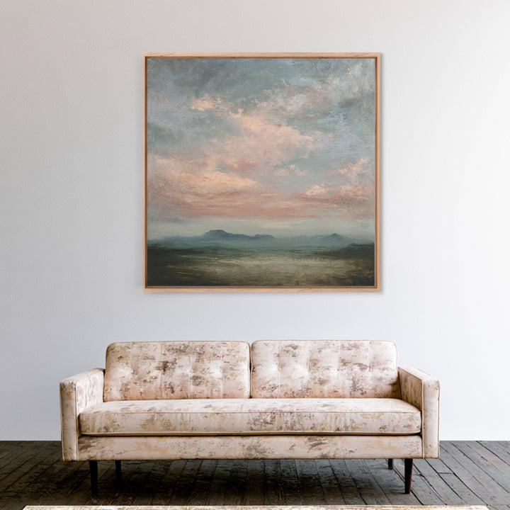 Blush and Taupe Cloudscape Framed Canvas Print, Master Bedroom, Statement Artwork, Bedroom Decor, Fine Art, Sanctuary, MAS-1x1-78