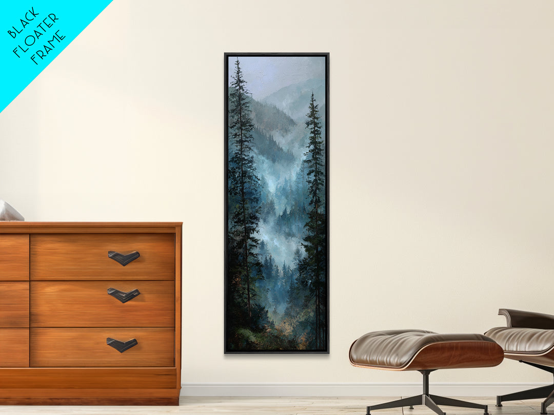 Calm Misty Forest Panorama Canvas Print, Master Bedroom, Bedroom Wall Art, Bedroom Decor, Oil Painting, Sanctuary, MAS-1x3-40