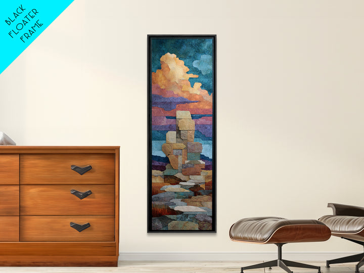 Quiet Desert Dusk Framed Canvas Print, Master Bedroom, Modern Decor, Bedroom Decor, Fine Art, Sanctuary, Wall Decor, Art Print, MAS-1x3-46