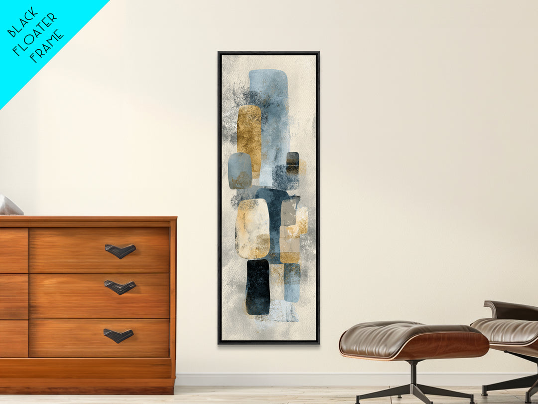 Minimal Stone Shapes Framed Canvas Print, Master Bedroom, Printable Art, Bedroom Decor, Abstract Art, Sanctuary, MAS-1x3-52