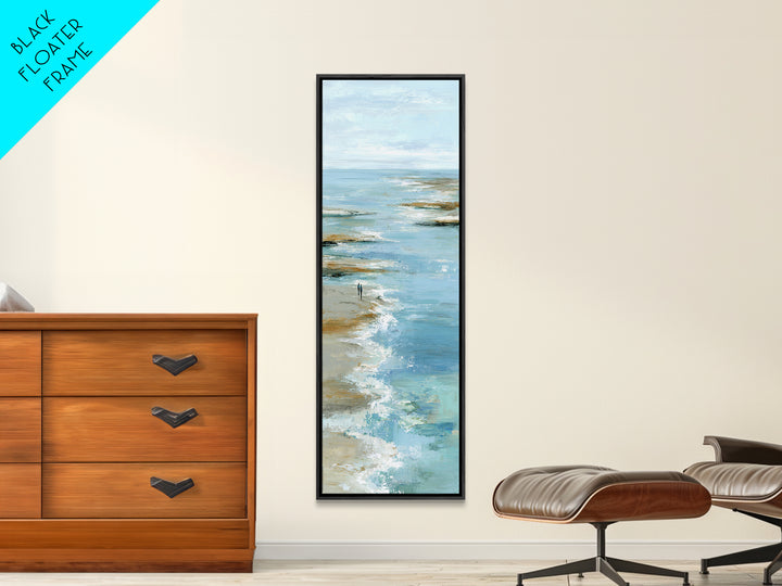 Hotel Coastal Landscape Canvas Print, Master Bedroom, Living Room Prints, Bedroom Decor, Watercolor Art, Sanctuary, MAS-1x3-81