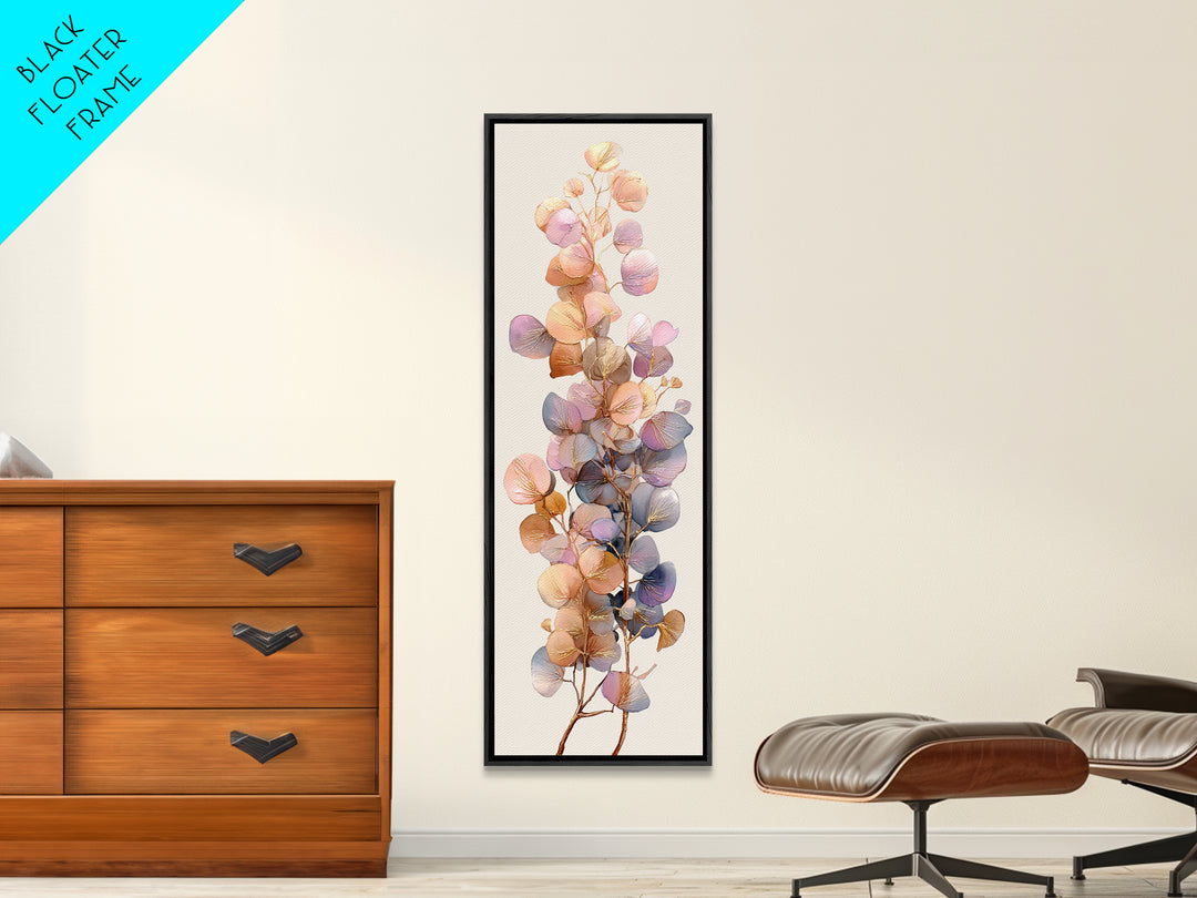 Gentle Eucalyptus Watercolor Branches Framed Canvas Print, Master Bedroom, Set of 2 Prints, Bedroom Decor, Fine Art, Sanctuary, MAS-1x3-96