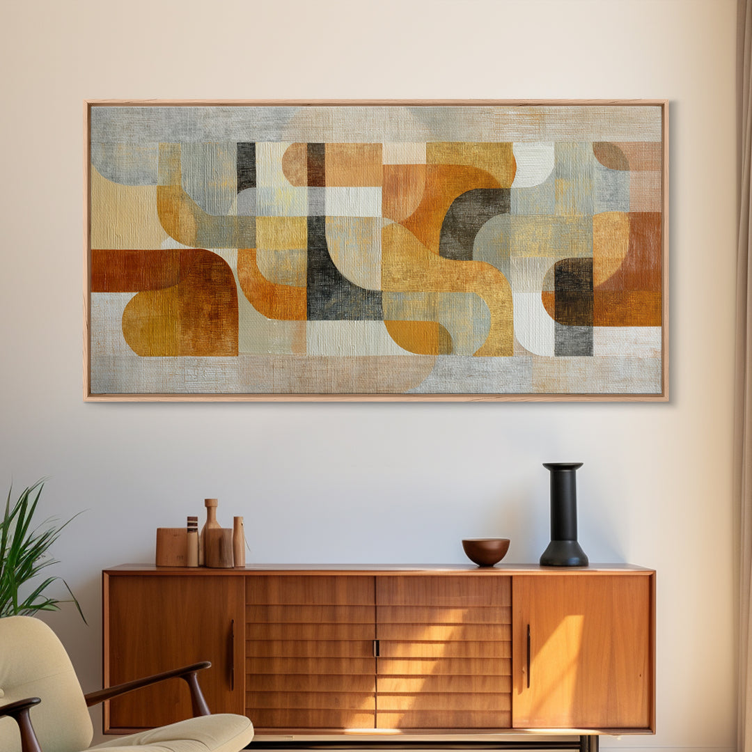 Soft Abstract Linen Texture Framed Canvas Print, Master Bedroom, Wall Decal, Bedroom Decor, Abstract Art, Sanctuary, MAS-2x1-23