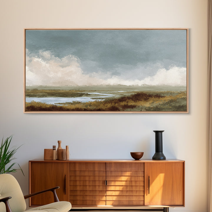 Blush and Taupe Cloudscape Canvas Print, Master Bedroom, Bedroom Decor, Abstract Art, Sanctuary, Printable Art, MAS-2x1-26