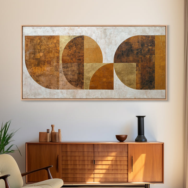 Gold Accented Abstract Arches Framed Canvas Print, Master Bedroom, Contemporary Art, Bedroom Decor, Abstract Art, Sanctuary, MAS-2x1-28