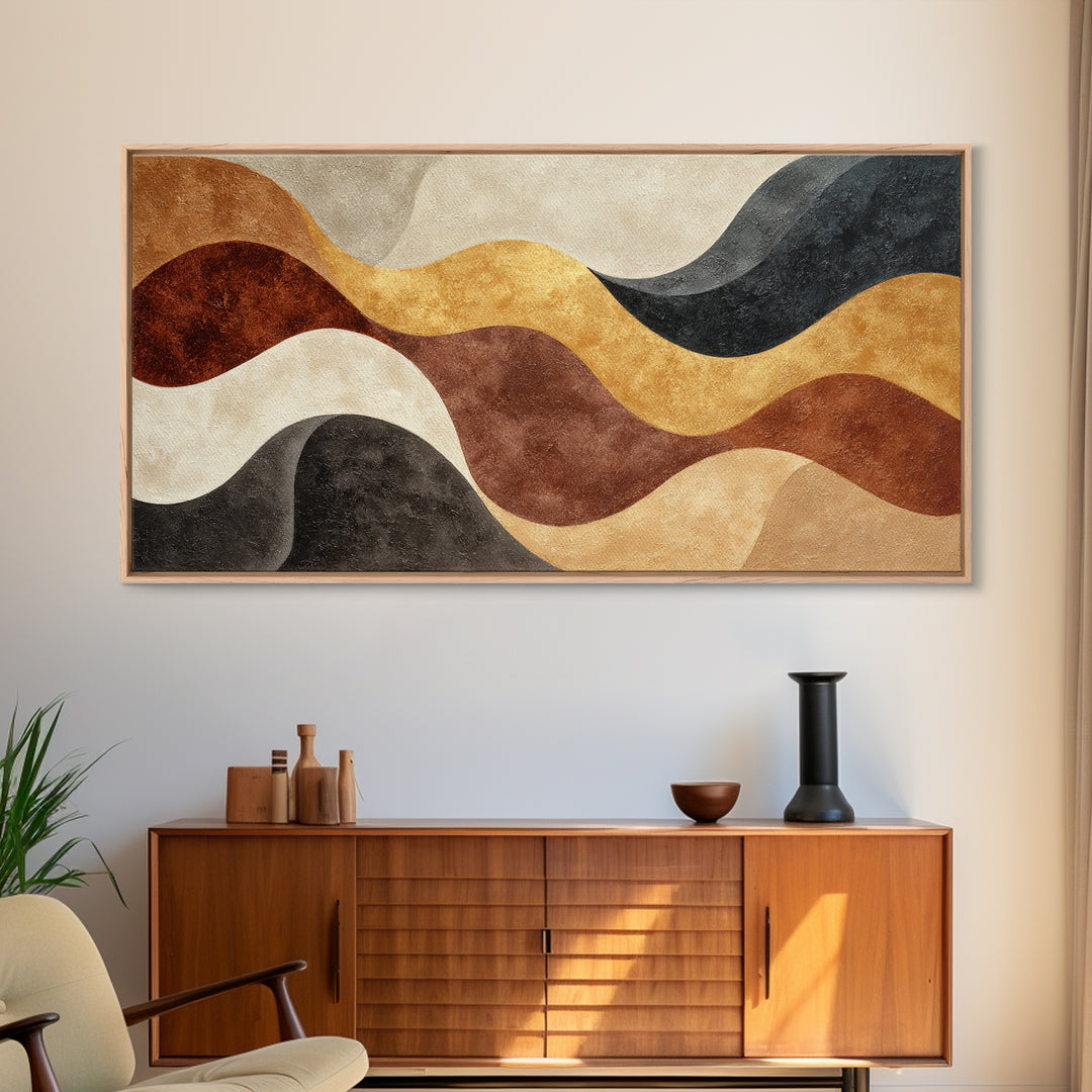 Abstract Wave Forms Framed Canvas Print, Master Bedroom, Wall Decor, Bedroom Decor, Fine Art, Sanctuary, Farmhouse Wall Decor, MAS-2x1-40