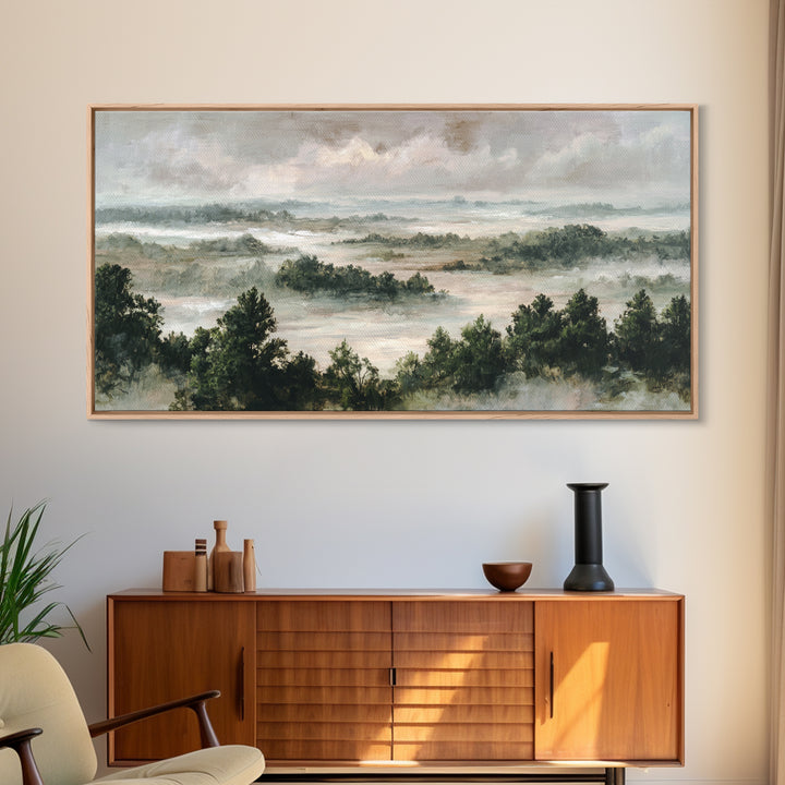 Blush and Taupe Cloudscape Framed Canvas Print, Master Bedroom, Art Print, Bedroom Decor, Fine Art, Sanctuary, Above Bed Decor, MAS-2x1-50