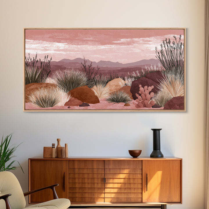 Quiet Desert Dusk Canvas Print, Master Bedroom, Printable Wall Art, Bedroom Decor, Fine Art, Sanctuary, Minimalist Wall Art, MAS-2x1-54