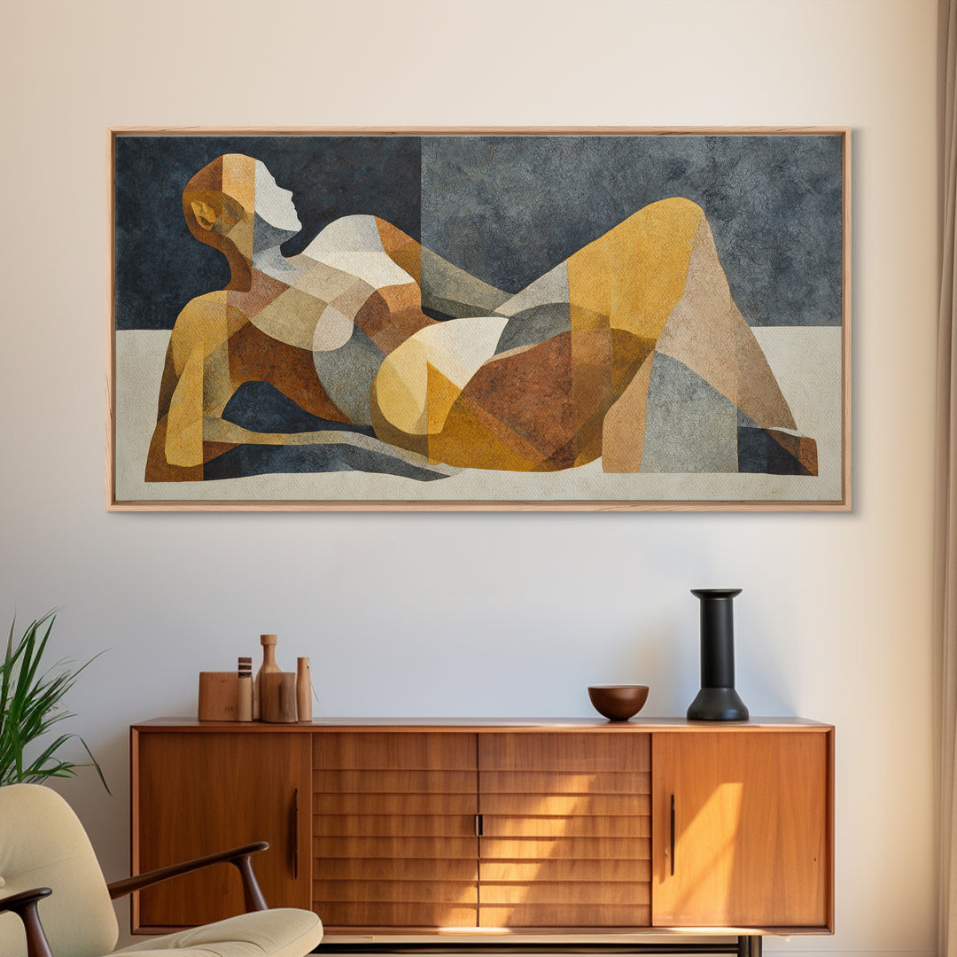 Classical Reclining Figure Implied Through Line Art Canvas Print, Master Bedroom, Home Decor, Bedroom Decor, Sanctuary, MAS-2x1-66