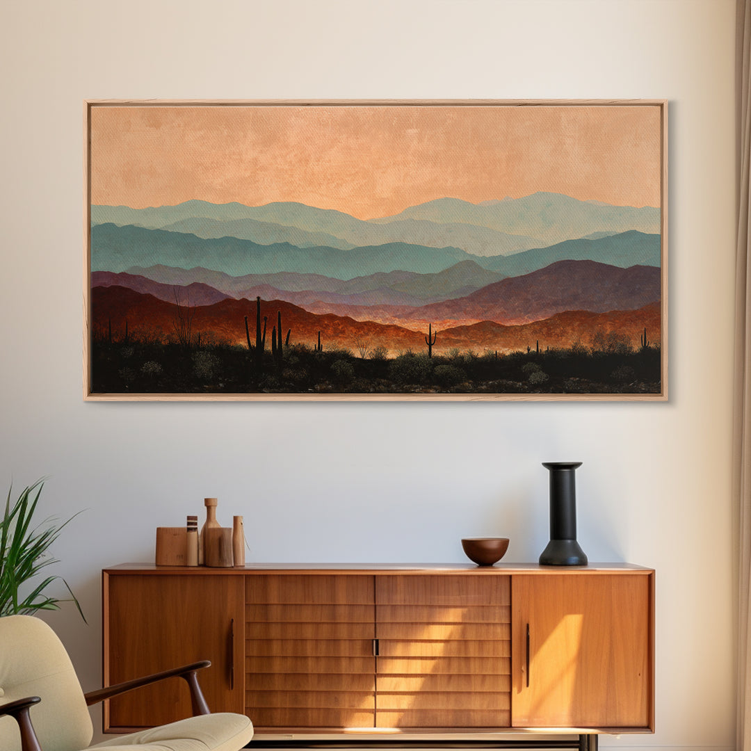 Quiet Desert Dusk Canvas Print, Master Bedroom, Printable Wall Art, Bedroom Decor, Fine Art, Sanctuary, Minimalist Wall Art, MAS-2x1-78