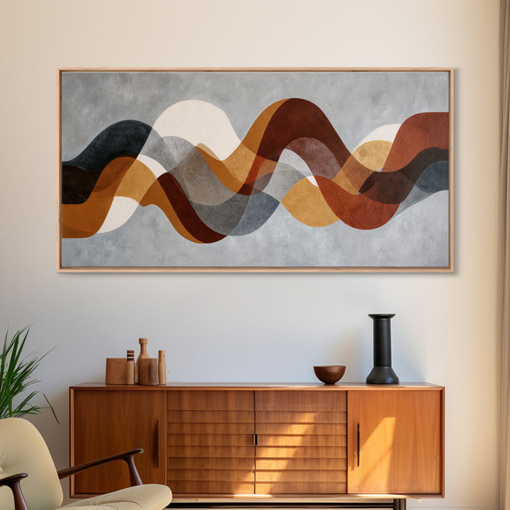 Abstract Wave Forms Framed Canvas Print, Master Bedroom, Bedroom Wall Decor, Bedroom Decor, Abstract Art, Sanctuary 188, MAS-2x1-88