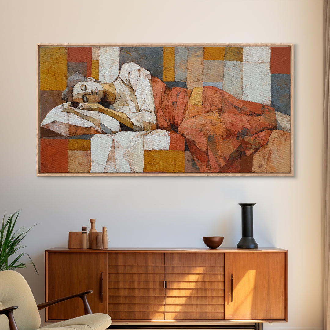 Classical Reclining Figure Implied Through Line Art Canvas Print, Master Bedroom, Wedding Decor, Bedroom Decor, Sanctuary, MAS-2x1-90