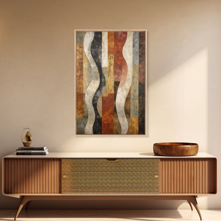 Abstract Wave Forms Framed Canvas Print, Master Bedroom, Bedroom Decor, Abstract Art, Sanctuary, Farmhouse Wall Art, MAS-2x3-100
