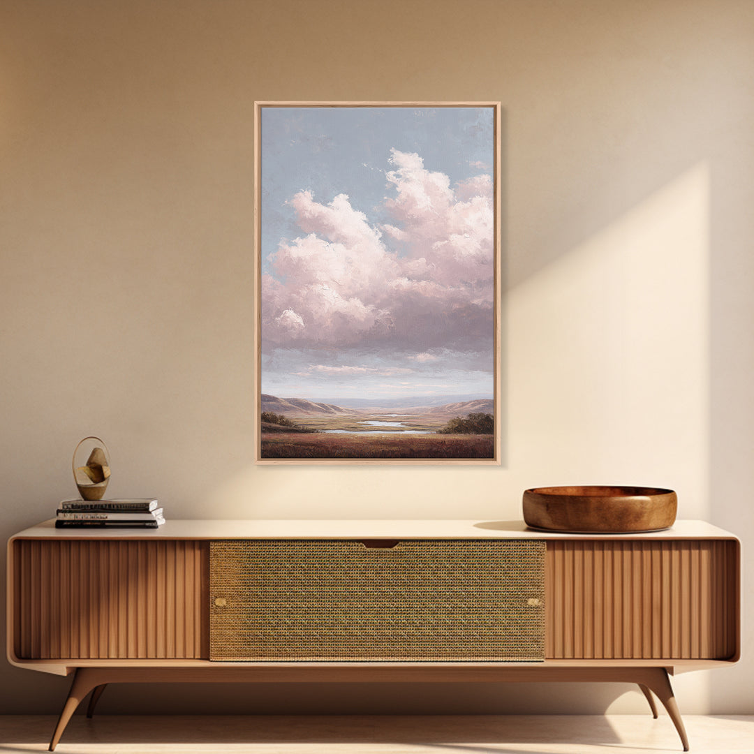 Blush and Taupe Cloudscape Canvas Print, Master Bedroom, Wall Art, Bedroom Decor, Oil Painting, Sanctuary, Bedroom Wall Art, MAS-2x3-14