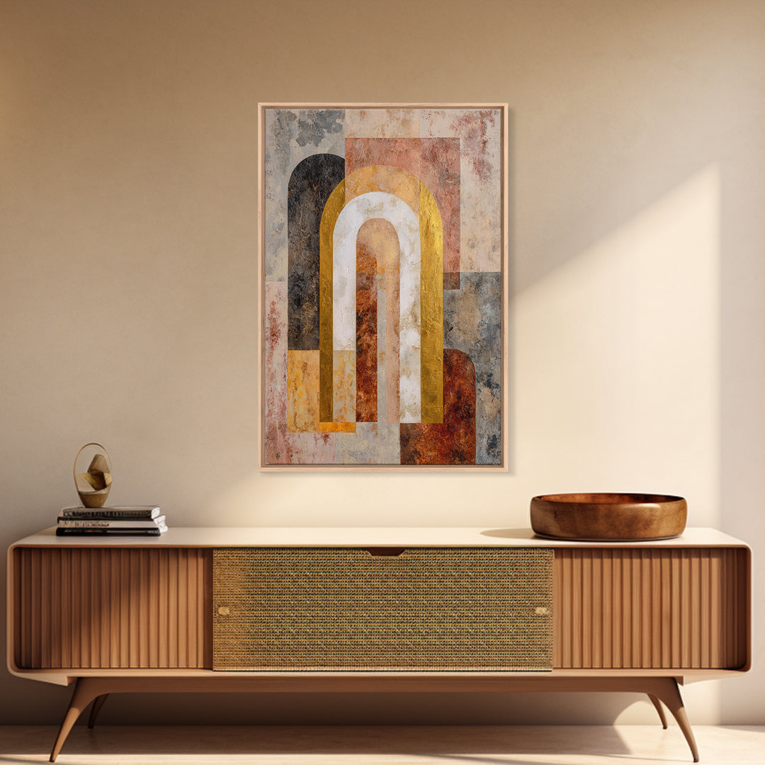 Gold Accented Abstract Arches Canvas Print, Master Bedroom, Gallery Decor, Bedroom Decor, Fine Art, Sanctuary, Wall Art, MAS-2x3-16