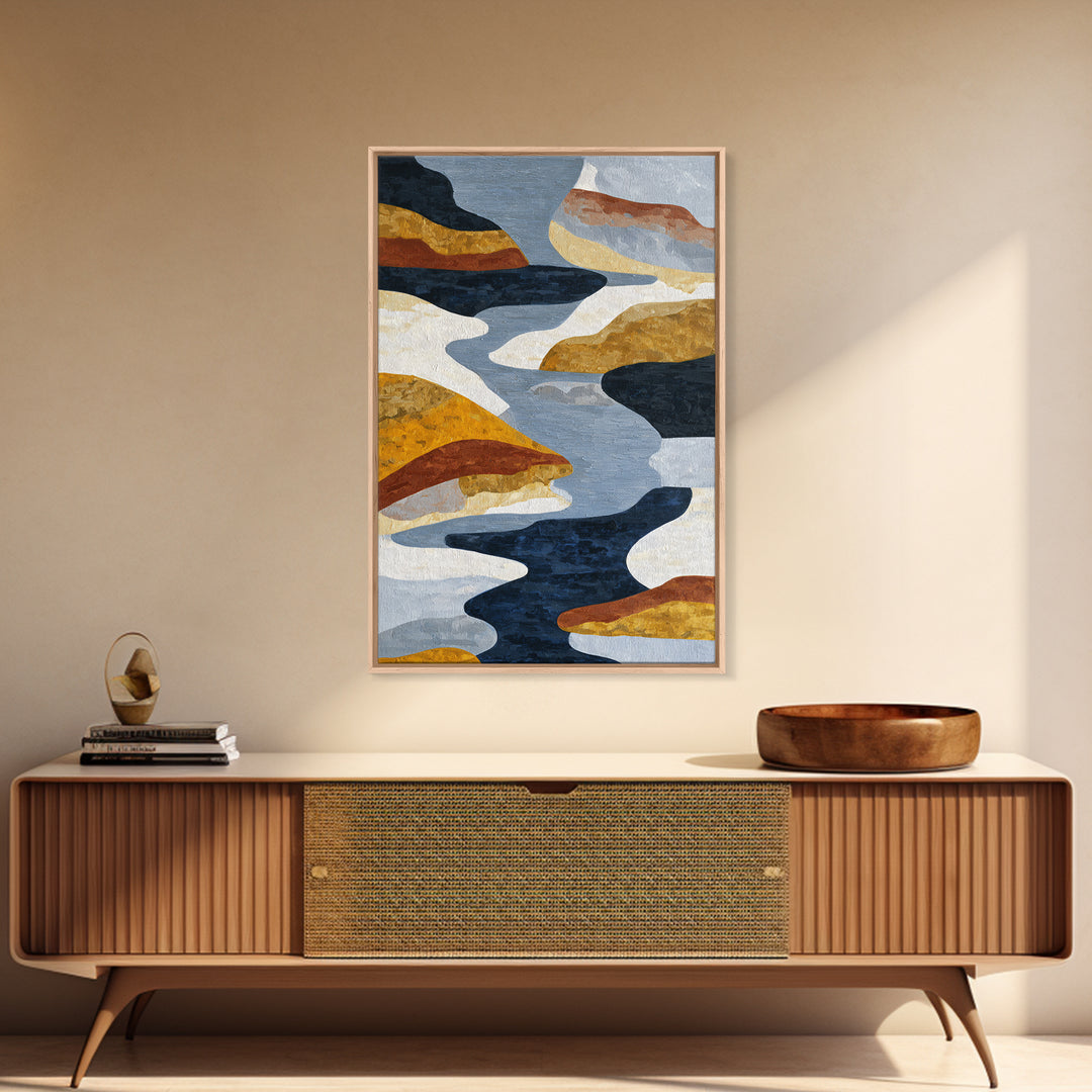 Abstract Wave Forms Framed Canvas Print, Master Bedroom, Bedroom Decor, Abstract Art, Sanctuary, Bedroom Wall Art, MAS-2x3-4