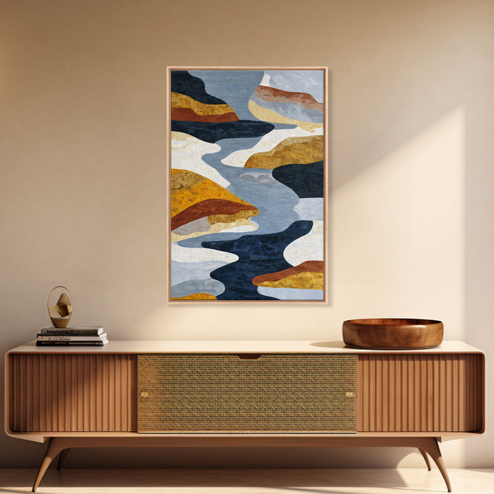 Abstract Wave Forms Framed Canvas Print, Master Bedroom, Bedroom Decor, Abstract Art, Sanctuary, Bedroom Wall Art, MAS-2x3-4