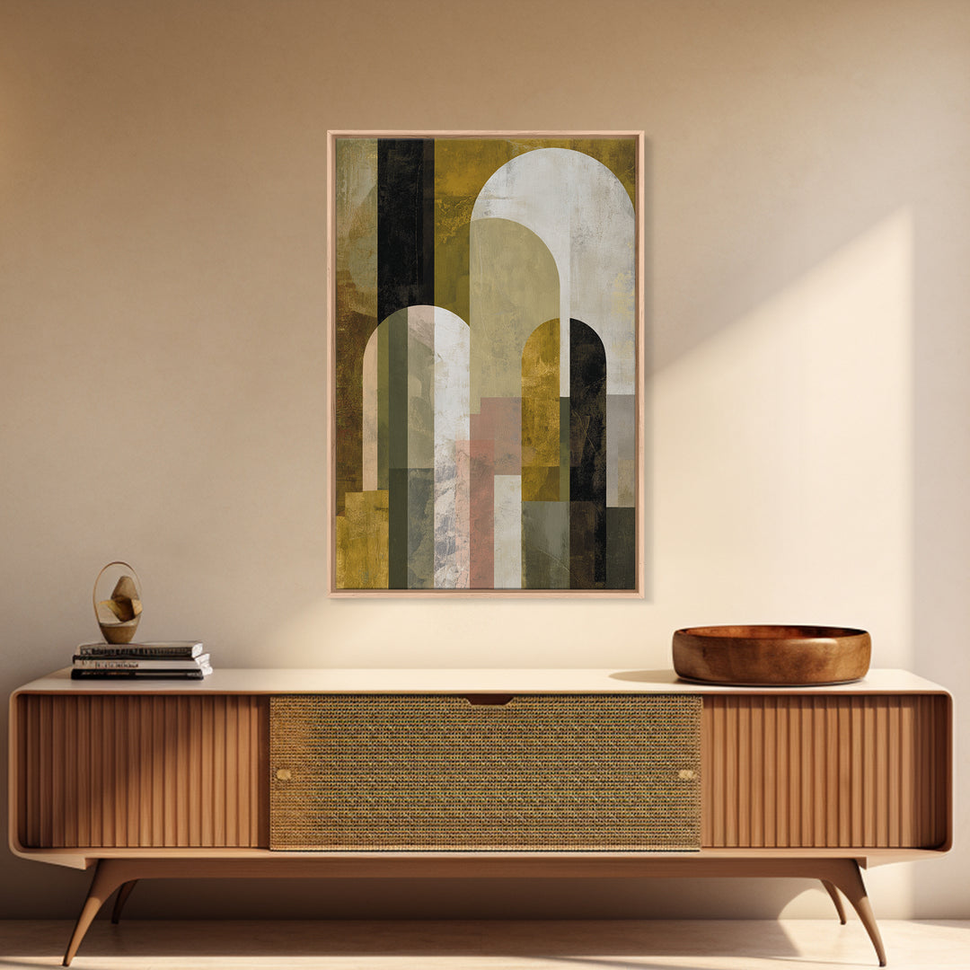 Gold Accented Abstract Arches Canvas Print, Master Bedroom, Contemporary Art, Bedroom Decor, Abstract Art, Sanctuary, MAS-2x3-40