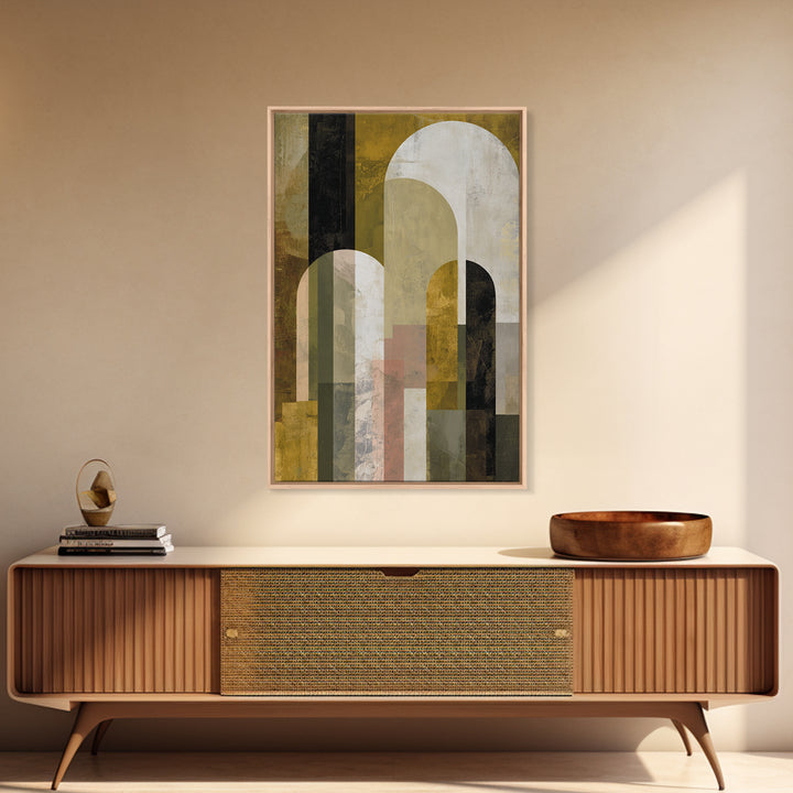 Gold Accented Abstract Arches Canvas Print, Master Bedroom, Contemporary Art, Bedroom Decor, Abstract Art, Sanctuary, MAS-2x3-40