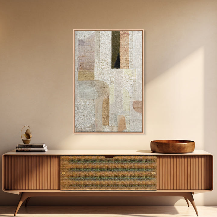 Soft Abstract Linen Texture Framed Canvas Print, Master Bedroom, Farmhouse Wall Decor, Bedroom Decor, Abstract Art, Sanctuary, MAS-2x3-59