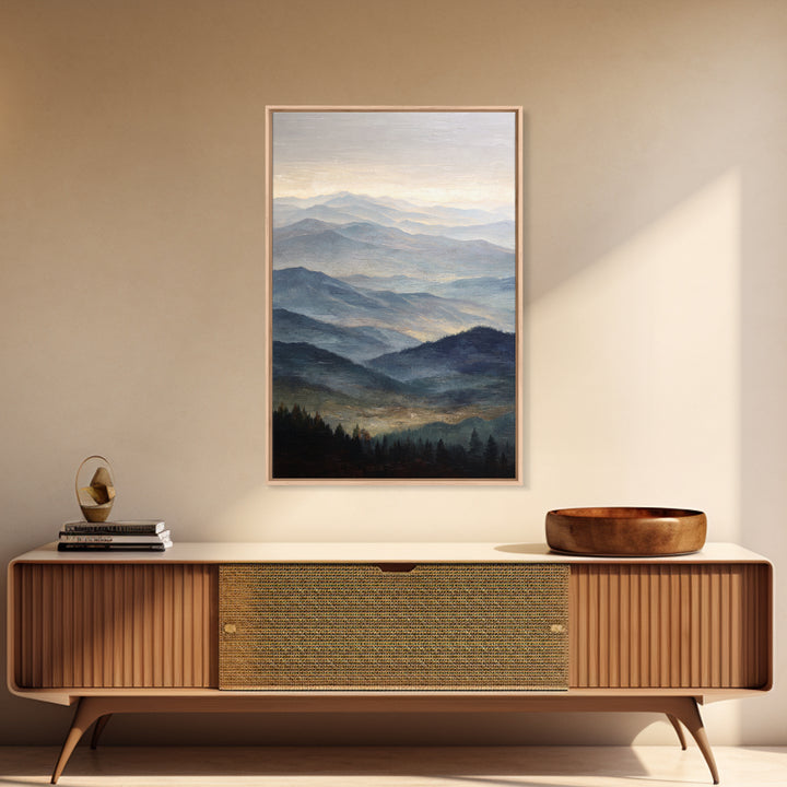 Soft Mountain Ridge Framed Canvas Print, Master Bedroom, Bedroom Prints, Bedroom Decor, Fine Art, Sanctuary, Gallery Decor, MAS-2x3-69