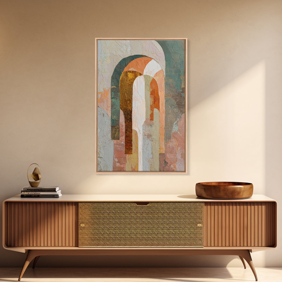 Large Cream Abstract Framed Canvas Print, Master Bedroom, Rustic Home Decor, Bedroom Decor, Abstract Art, Sanctuary, MAS-2x3-73