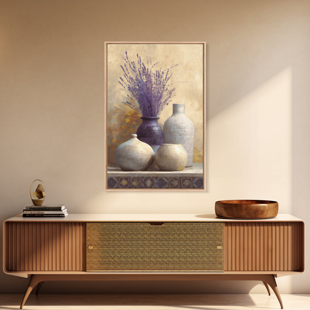 Lavender Field at Twilight Framed Canvas Print, Master Bedroom, Wall Decal, Bedroom Decor, Watercolor Art, Sanctuary, MAS-2x3-74