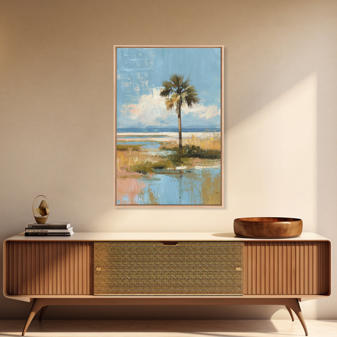 Hotel Coastal Landscape Canvas Print, Master Bedroom, Living Room Prints, Bedroom Decor, Watercolor Art, Sanctuary, MAS-2x3-77