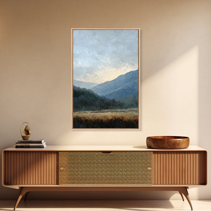 Soft Mountain Ridge Framed Canvas Print, Master Bedroom, Bedroom Prints, Bedroom Decor, Fine Art, Sanctuary, Gallery Decor, MAS-2x3-93